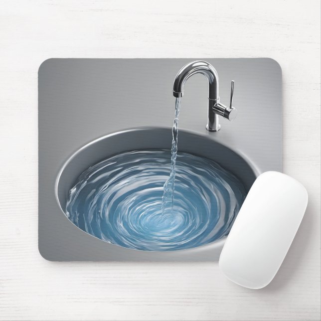 Sink och Faucet med Vatten Musmatta (Med mus)