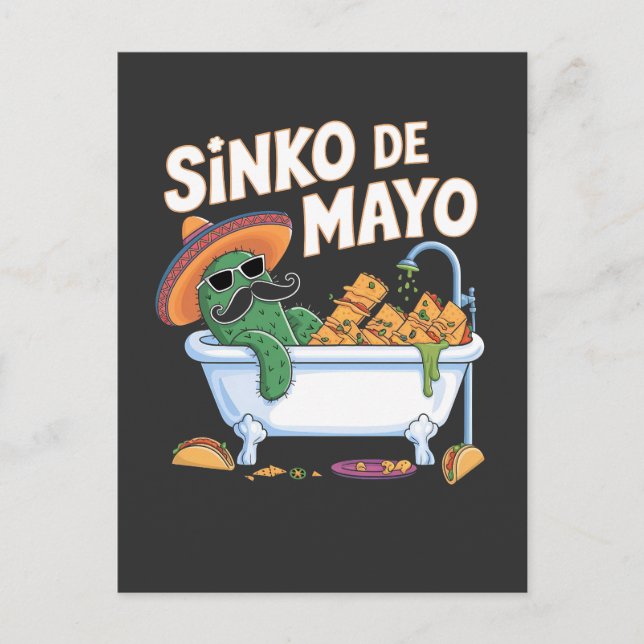 Sinko de Mayo Cinco De Mayo Cactus Funny Helg Vykort (Framsida)