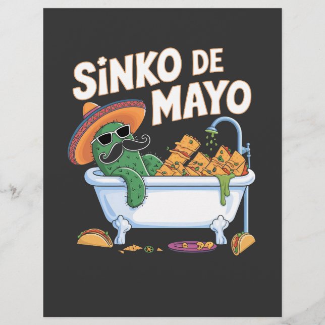 Sinko de Mayo Cinco De Mayo Cactus Funny Reklamblad (Framsidan)