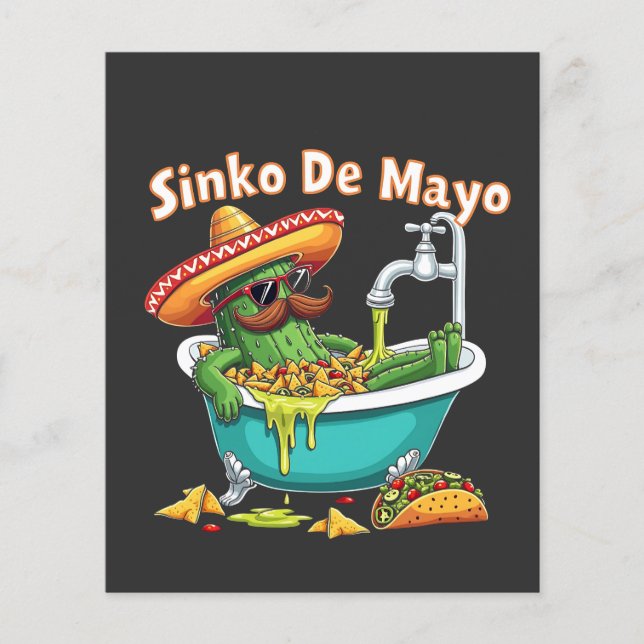 Sinko de Mayo"Funny Cinco de Mayo Cactus Flygblad (Framsidan)