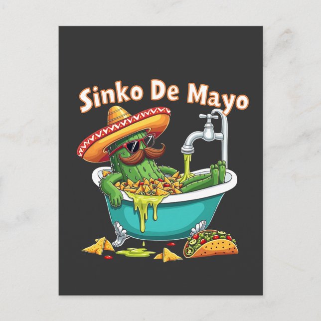 Sinko de Mayo"Funny Cinco de Mayo Cactus Helg Vykort (Framsida)