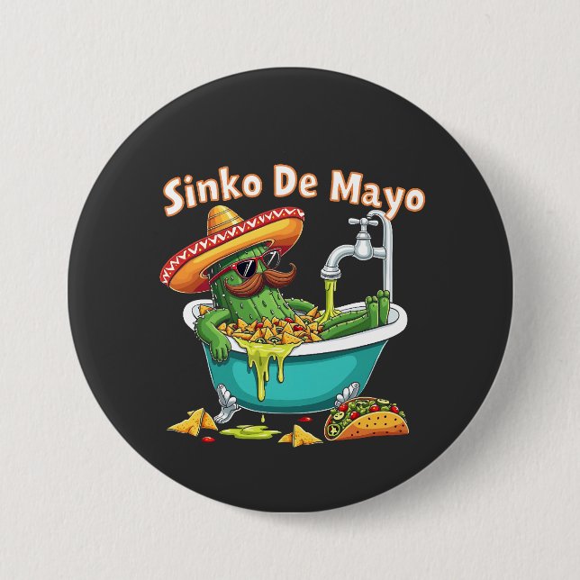 Sinko de Mayo"Funny Cinco de Mayo Cactus Knapp (Framsida)