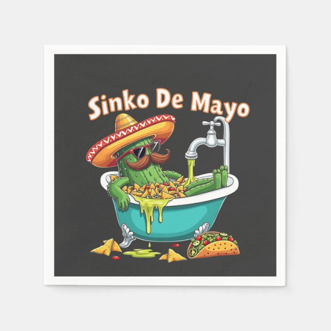 Sinko de Mayo"Funny Cinco de Mayo Cactus Pappersservett (Framsidan)