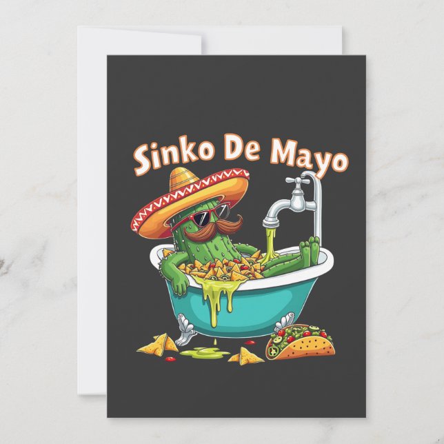 Sinko de Mayo"Rolig Cactus för Cinco de Mayo  Inbjudningar (Framsida)