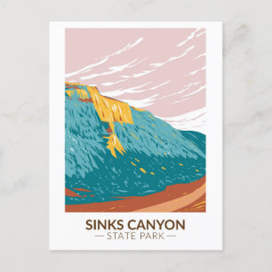 Sinks Canyon State Park Wyoming Vintage på svenska Vykort