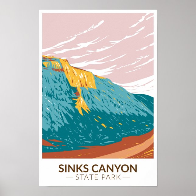 Sinks Canyon State Park Wyoming Vintage Poster (Framsidan)