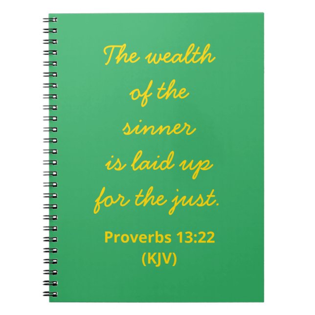 Sinnarens rikedom är helt rättmätig. anteckningsbok (Framsidan)