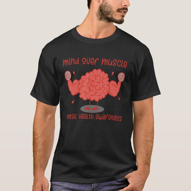 Sinne Över Muskler Stark Hjärna T Shirt (Framsida)
