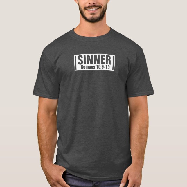 Sinner  - Herrbaserad mörk t-shirt (Framsida)