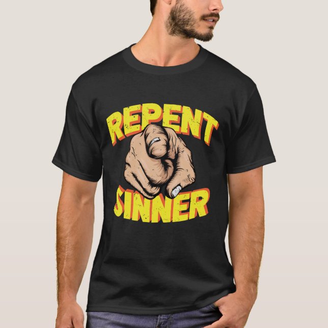 Sinner Jesus Kärlek du T Shirt (Framsida)