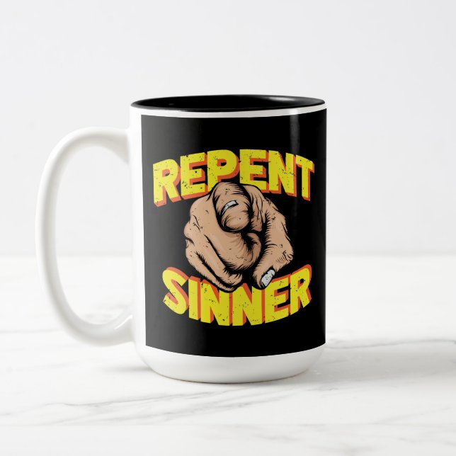 Sinner Jesus Kärlek du Två-Tonad Mugg (Vänster)