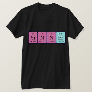 Sinner periodisk skjorta bord ord tee