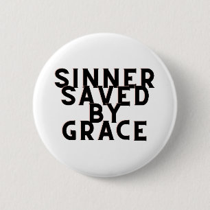 Sinner Saved av Grace Christian Pin Knapp