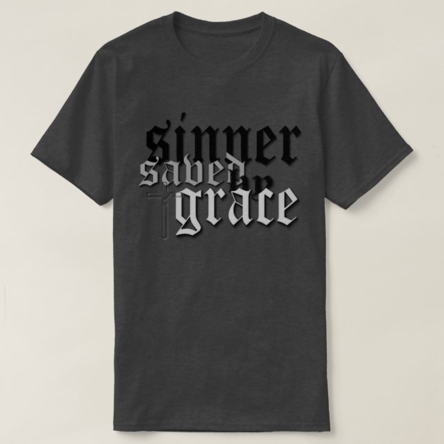 sinner sparad av ljung för nåddrk t var t-shirt (Design framsida)