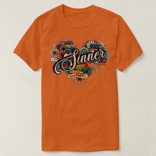 Sinner VIGNETTE VINTAGE FÄRG T Shirt (Design framsida)