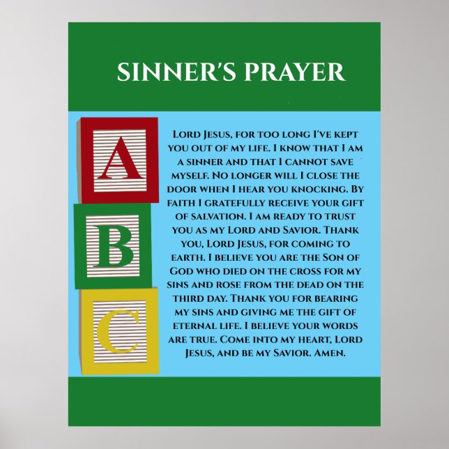 SINNERS PRAYER POSTER (Framsidan)