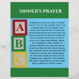 SINNERS PRAYER REKLAMBLAD