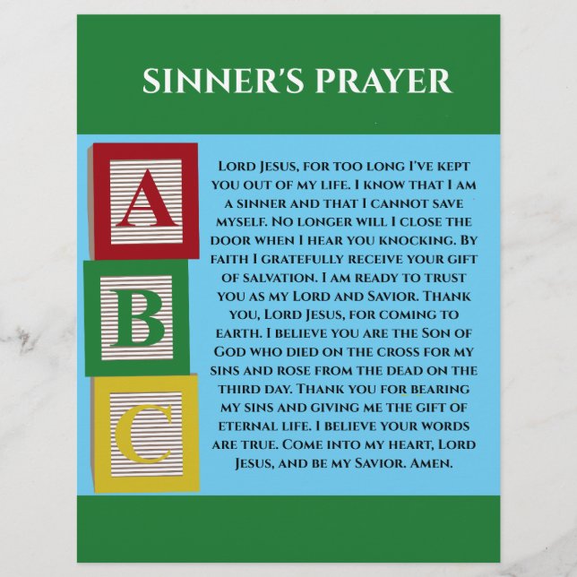 SINNERS PRAYER REKLAMBLAD (Framsidan)