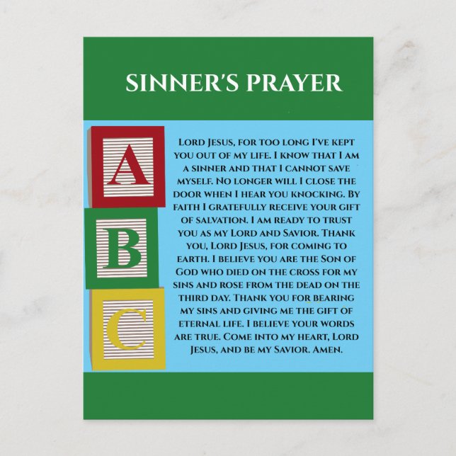 SINNERS PRAYER VYKORT (Framsida)