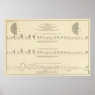 Sinnessjuk statistisk US-Lithograph 1870 Poster