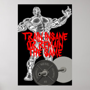 Sinnessjuk Weightliftingaffisch för Motivational Poster