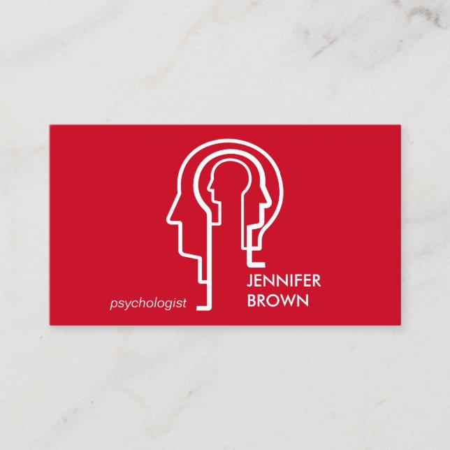 Sinnesvetenskap Mänsklig Huvud Röd Psykologi Visitkort (Framsida)
