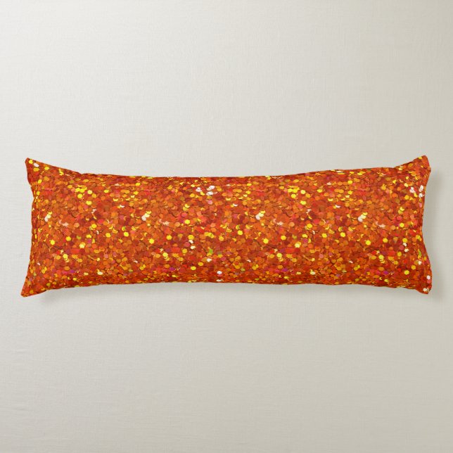 Sinopia Orange Glitter Kroppskudde (Framsidan)