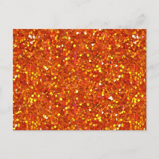 Sinopiska Orangen Glitter Vykort (Framsida)