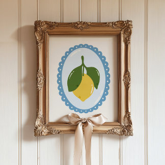 Sinoserisk citron och coquette oval ram konst poster