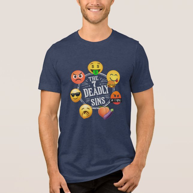 Sins 7 Deadly (Emoji) T Shirt (Framsida)