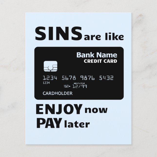 Sins är som Kredit Cards Flygblad (Framsidan)