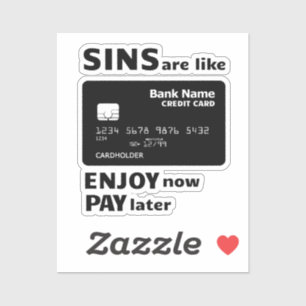 Sins är som Kredit Cards Klistermärken