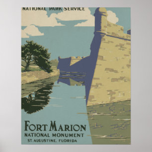 Sint Augustine Florida Spanska Fort Marion Poster