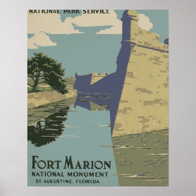 Sint Augustine Florida Spanska Fort Marion Poster (Framsidan)