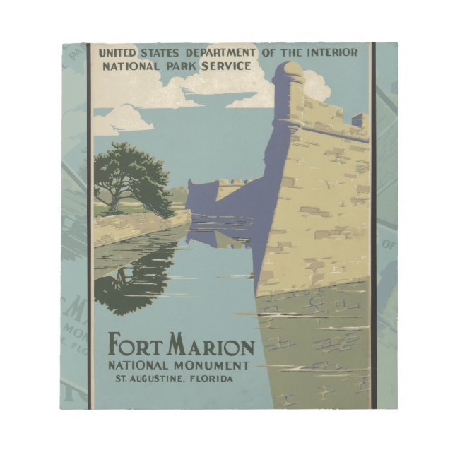 Sint Augustine Florida Spanska Fort Marion Poster Anteckningsblock (Framsida)