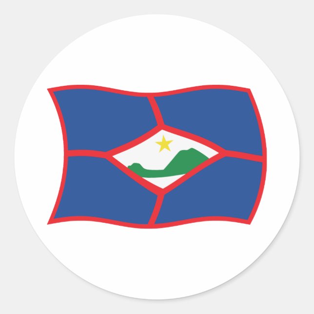 Sint Eustatius Flagga Klistermärke (Framsida)
