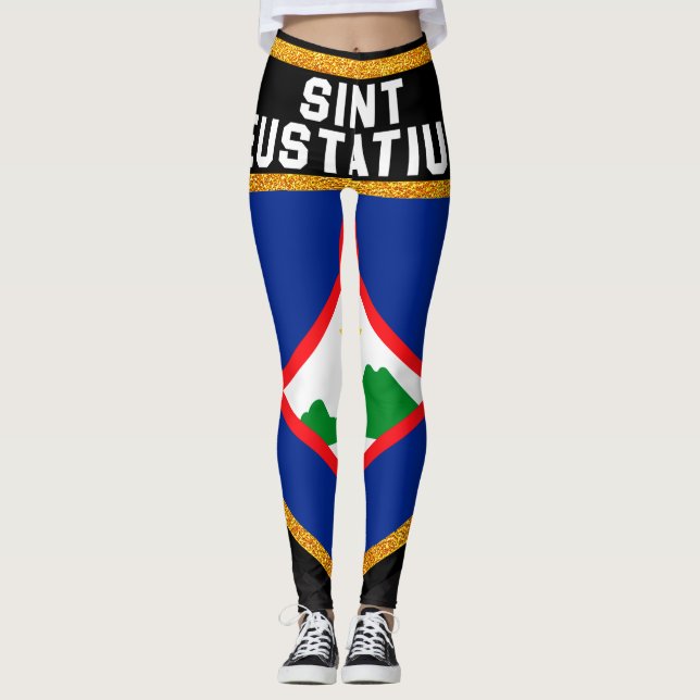 Sint Eustatius Flagga Leggings (Framsida)