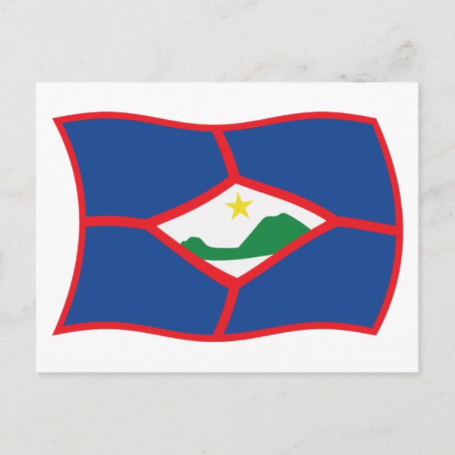 Sint Eustatius Flagga vykort (Framsida)