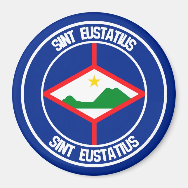 Sint Eustatius Round Emblem Magnet (Framsidan)