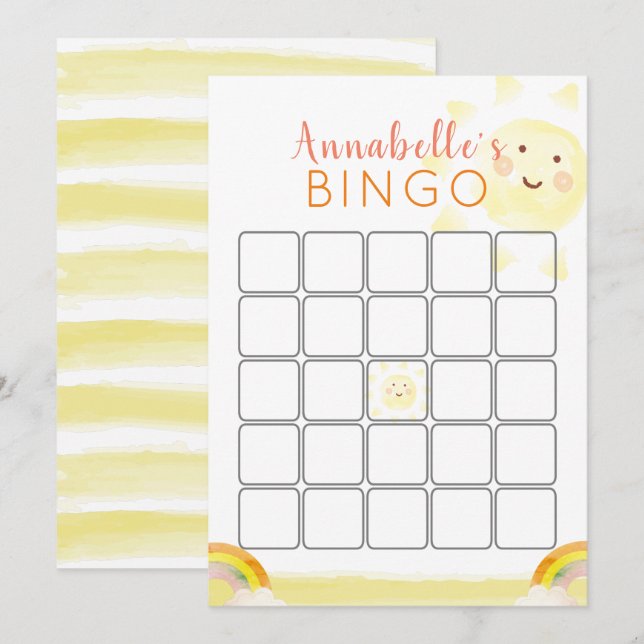 Sint födelsedagskort Bingo Game Card Inbjudningar (Fram/baksida)