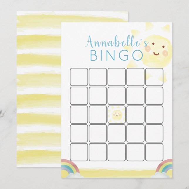 Sint födelsedagskort Bingo Game Card Inbjudningar (Fram/baksida)