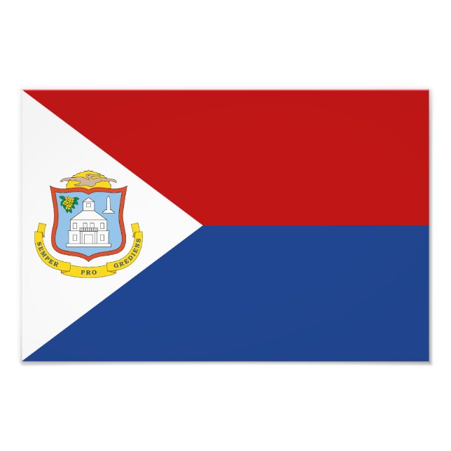 Sint Maarten Flag Fototryck (Framsidan)