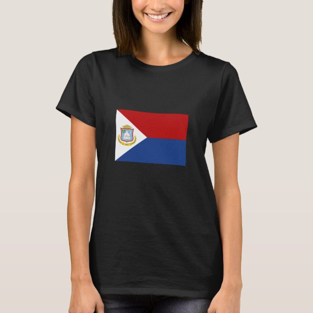 Sint Maarten Flag T Shirt (Framsida)