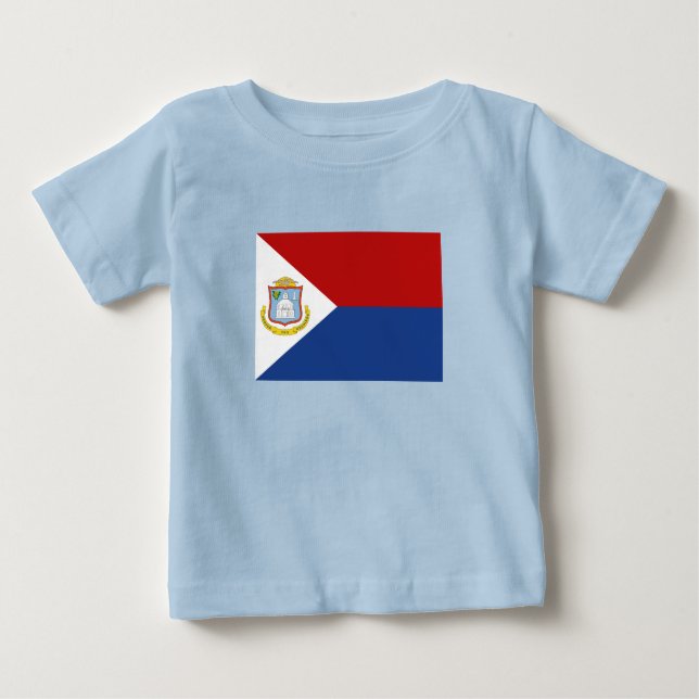 Sint Maarten Flag T Shirt (Framsida)