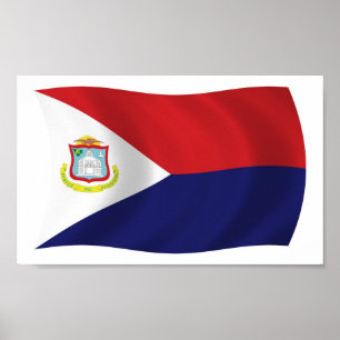 Sint Maarten Flagga Affisch Print