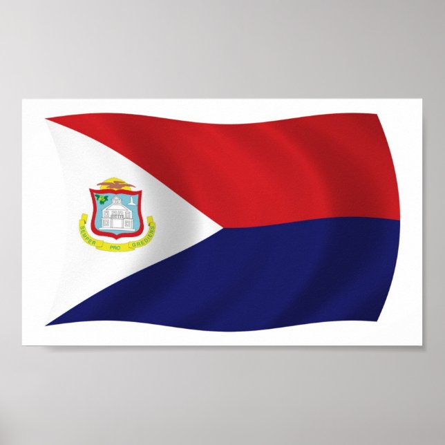 Sint Maarten Flagga Affisch Print (Framsidan)