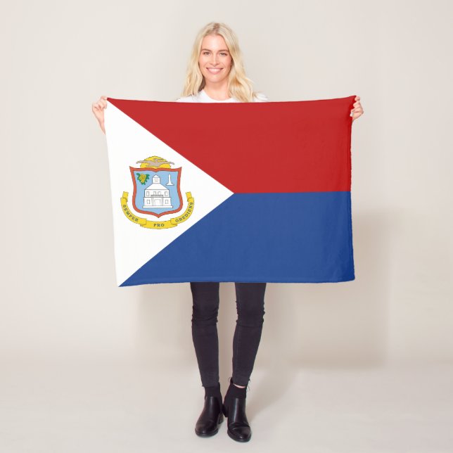 Sint Maarten-flagga Fleecefilt (På plats)