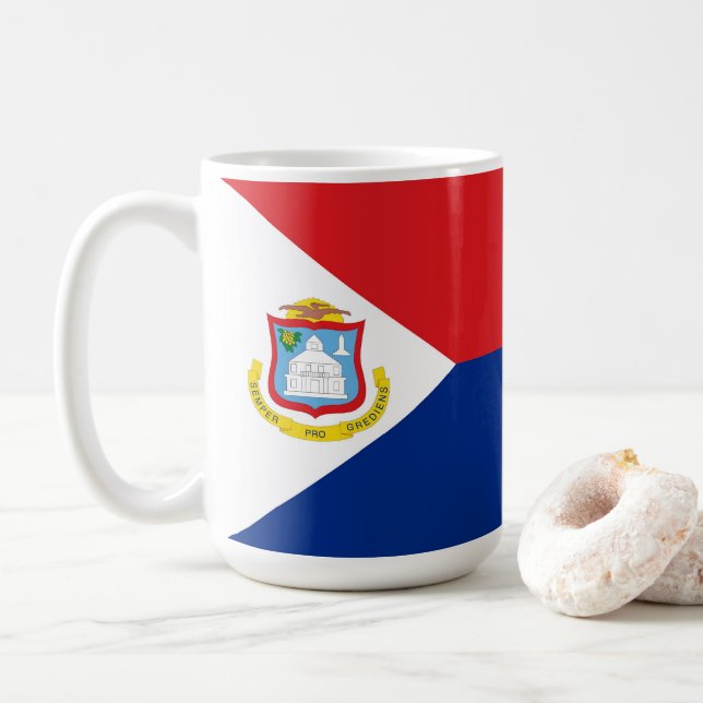 Sint Maarten flagga Kaffemugg (Med munk)