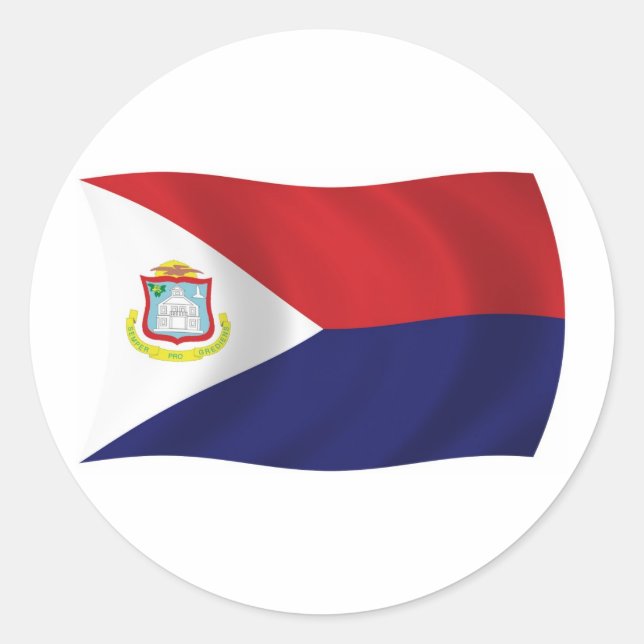 Sint Maarten Flagga Klistermärke (Framsida)