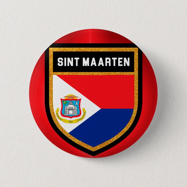 Sint Maarten Flagga Knapp (Framsida)